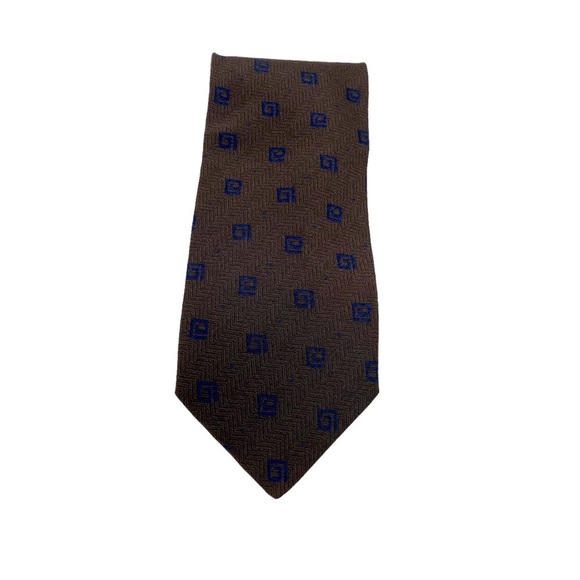 Giorgio Armani Cavatte Brown with Blue Dress Tie - Picture 1 of 4